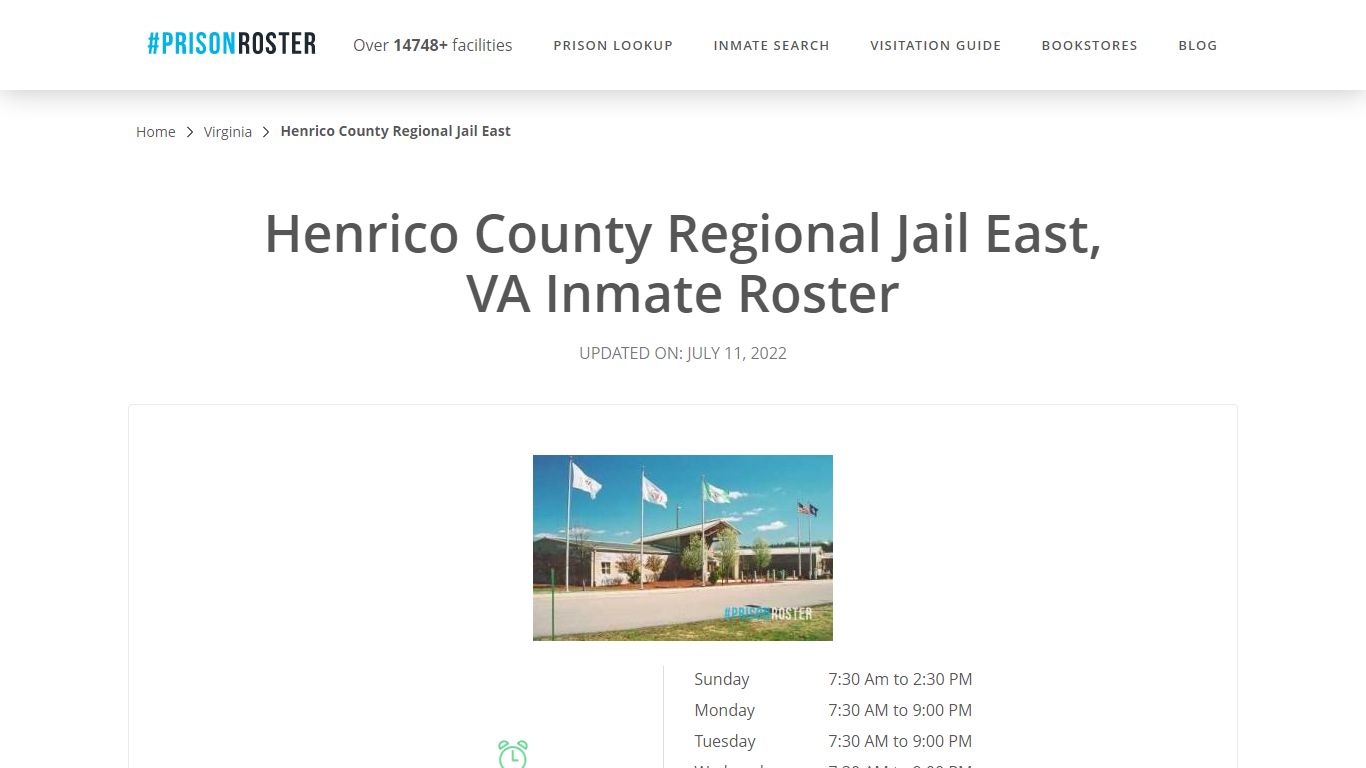 Henrico County Regional Jail East, VA Inmate Roster